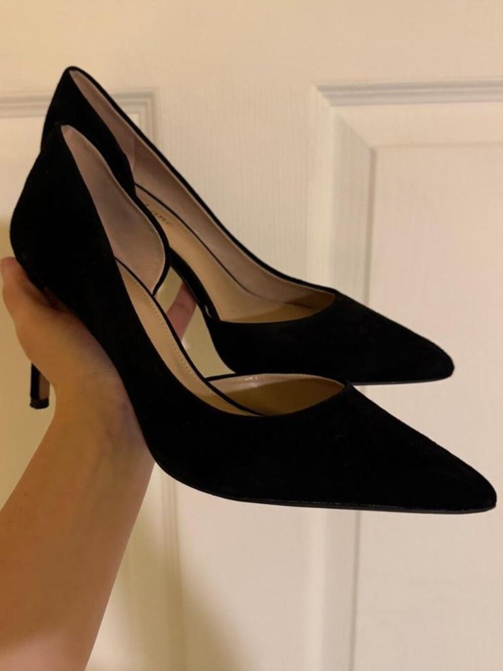 Essex Lane Black Suede Pointed Toe Pumps